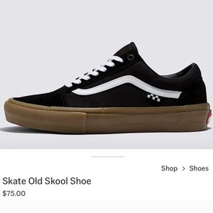 Vans Skate Old Skool Black Gum Sole Suede Canvas Men's 10.5